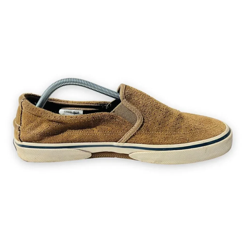 Sperry Halyard Slip-on Sneakers Brown Suede STS22101 Men's 10.5‎